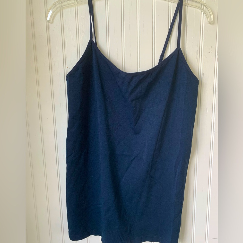 Mopas (Plus Size) (NWT) Navy Blue Adjustable Straps Tank Top/Camisole